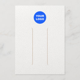 Weiße Lederklammer für große Logokombinationen Begleitkarte