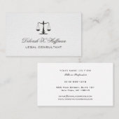 Weiße Lederleder - weibliche Rechtsskala Visitenkarte (Vorne/Hinten)