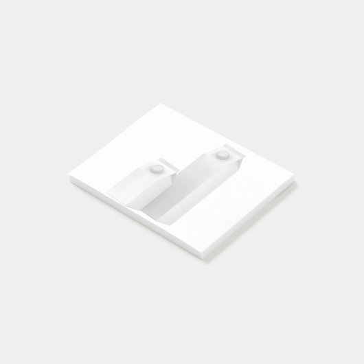 Weiße leere Behälter für Milch Post-it Klebezettel (angewinkelt)