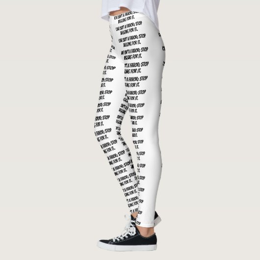 weiße Leggings "Liebe ist kein Gefallen; aufhören (Links)