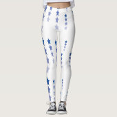 Weiße Leggings mit blauen Sternen (Vorderseite)