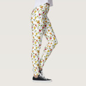 Weiße Leggings mit einem bunten Blumenmuster  (Rechts)