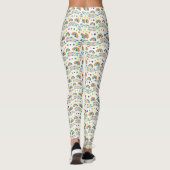 Weiße Leggings mit farbenfrohem Regenbogen und geo (Rückseite)