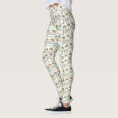 Weiße Leggings mit farbenfrohem Regenbogen und geo (Links)