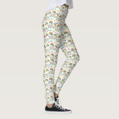 Weiße Leggings mit farbenfrohem Regenbogen und geo (Rechts)