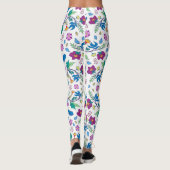 Weiße Leggings mit lebendigen Blumenmustern (Rückseite)