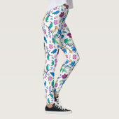 Weiße Leggings mit lebendigen Blumenmustern (Rechts)