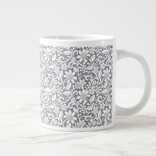 Weiße Leine 1 Jumbo-Tasse (Rechts)
