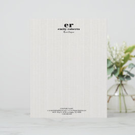 Weiße Leinen-Jute-Grau-Typoschrift Briefbogen