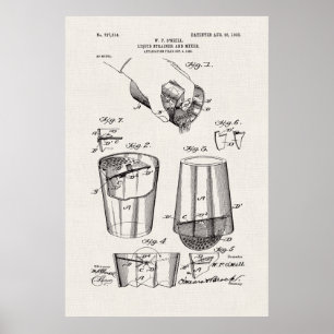 Weiße Leinwand   Patent für flüssige Strainer und  Poster