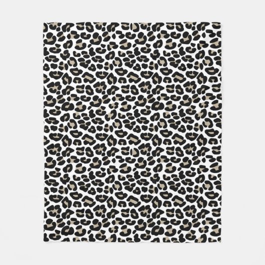 Weiße Leopardenhaut, Wilde Katze Fleecedecke (Vorderseite)