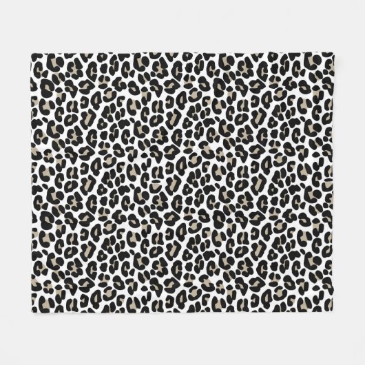 Weiße Leopardenhaut, Wilde Katze Fleecedecke (Vorderseite (Horizontal))