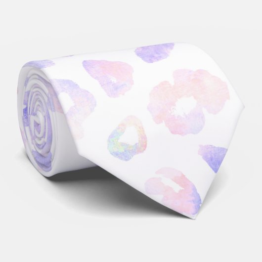 Weiße Leopardenmuster Krawatte (Gerollt)