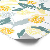 Weiße Leuchte mit Blumenmuster Poster (Ecke)