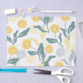 Weiße Leuchte mit Blumenmuster Seidenpapier (Handwerk)