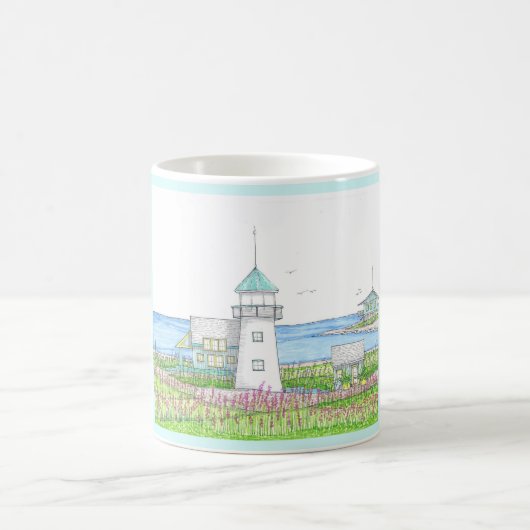 Weiße Leuchtturm-Tasse Kaffeetasse (Mittel)