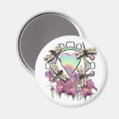 Weiße Libellen Magnet (Vorderseite/Rückseite)