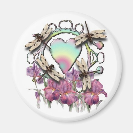 Weiße Libellen Magnet (Vorne)