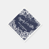 Weiße Lichter sind glücklich, je nach Navy Blue Serviette (Ecke)