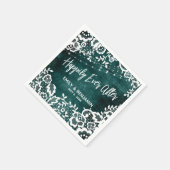 Weiße Lichter & Spitzen Rustikal Aquamarin glückli Serviette (Ecke)