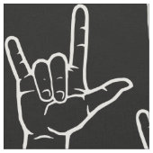 Weiße Liebe ASL I Sie gemustertes Gewebe Stoff (Nahaufnahme)
