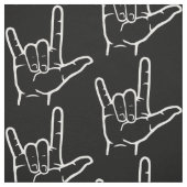 Weiße Liebe ASL I Sie gemustertes Gewebe Stoff (Muster)