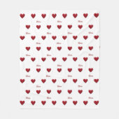 Weiße Liebe "Coquette Ästhetik" Herz Fleecedecke (Vorderseite)