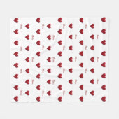 Weiße Liebe "Coquette Ästhetik" Herz Fleecedecke (Vorderseite (Horizontal))
