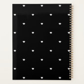 Weiße Liebe Hört schwarzes Muster Planer (Rückseite)
