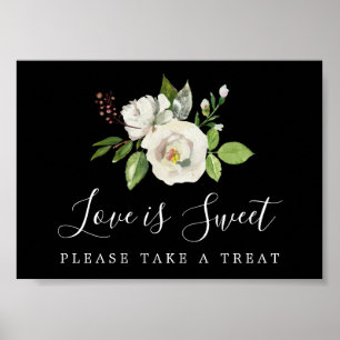 Weiße Liebe ist süße Hochzeitsdessert-Bar Poster