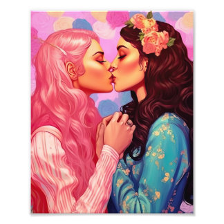Weiße Liebe Lesbischer Stolz Fotodruck