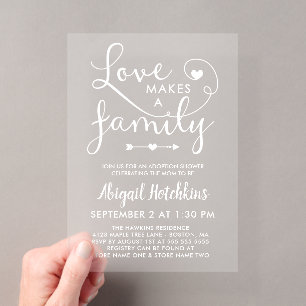 Weiße Liebe Macht Eine Familie Adoptionsshower Acryleinladungen