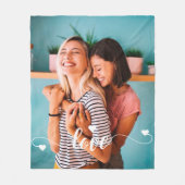 Weiße Liebe mit Herzvalentine Fleecedecke (Vorderseite)