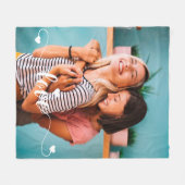 Weiße Liebe mit Herzvalentine Fleecedecke (Vorderseite (Horizontal))