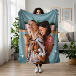 Weiße Liebe mit Herzvalentine Fleecedecke