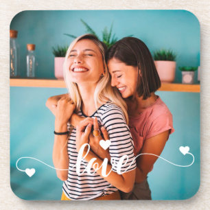 Weiße Liebe mit Herzvalentine Getränkeuntersetzer