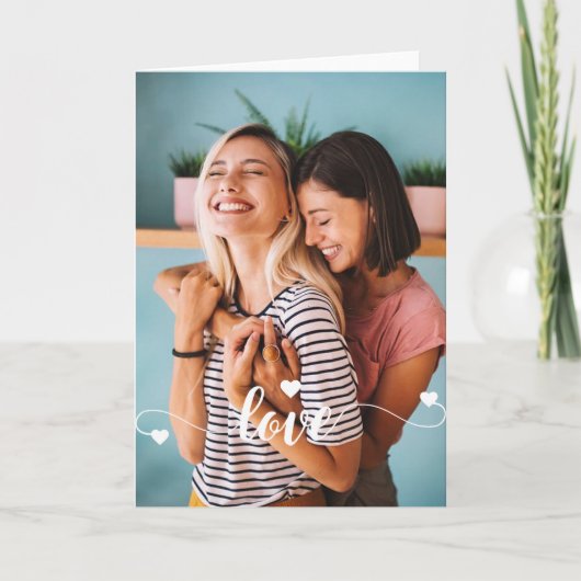 Weiße Liebe mit Herzvalentine Karte (Vorderseite)