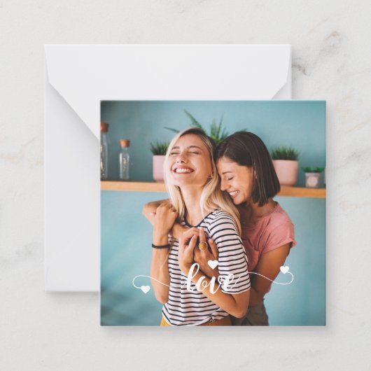 Weiße Liebe mit Herzvalentine Mitteilungskarte (Vorderseite)