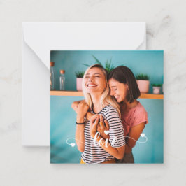 Weiße Liebe mit Herzvalentine Mitteilungskarte