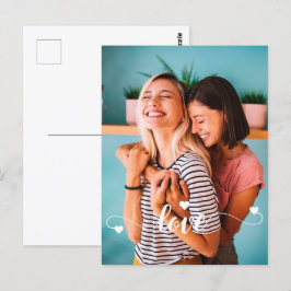 Weiße Liebe mit Herzvalentine Postkarte