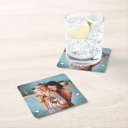 Weiße Liebe mit Herzvalentine Rechteckiger Pappuntersetzer (Vor Ort)