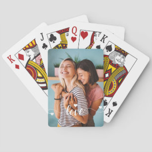 Weiße Liebe mit Herzvalentine Spielkarten