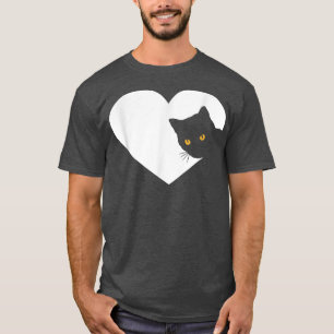 Weiße Liebesherz Katzenliebhaber für Mädchen und F T-Shirt