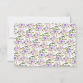 Weiße Lila florale UAWG RSVP Karte (Rückseite)