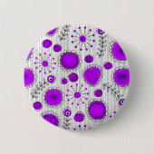Weiße lila Herzen und Blume blumenreich Button (Vorderseite)