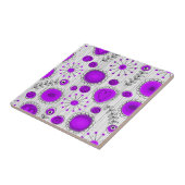 Weiße lila Herzen und Blume blumenreich Fliese (Seite)