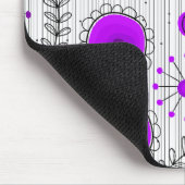 Weiße lila Herzen und Blume blumenreich Mousepad (Ecke)