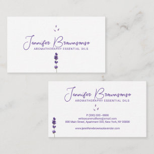 Weiße Lila Lavendel Visitenkarte