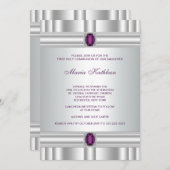 Weiße Lila Mädchen Lila Erste Kommune Einladung (Vorne/Hinten)