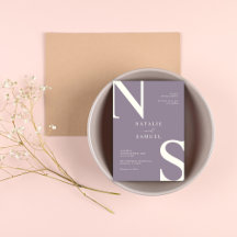 Weiße Lila Minimalistische Elegante kühne Initiale